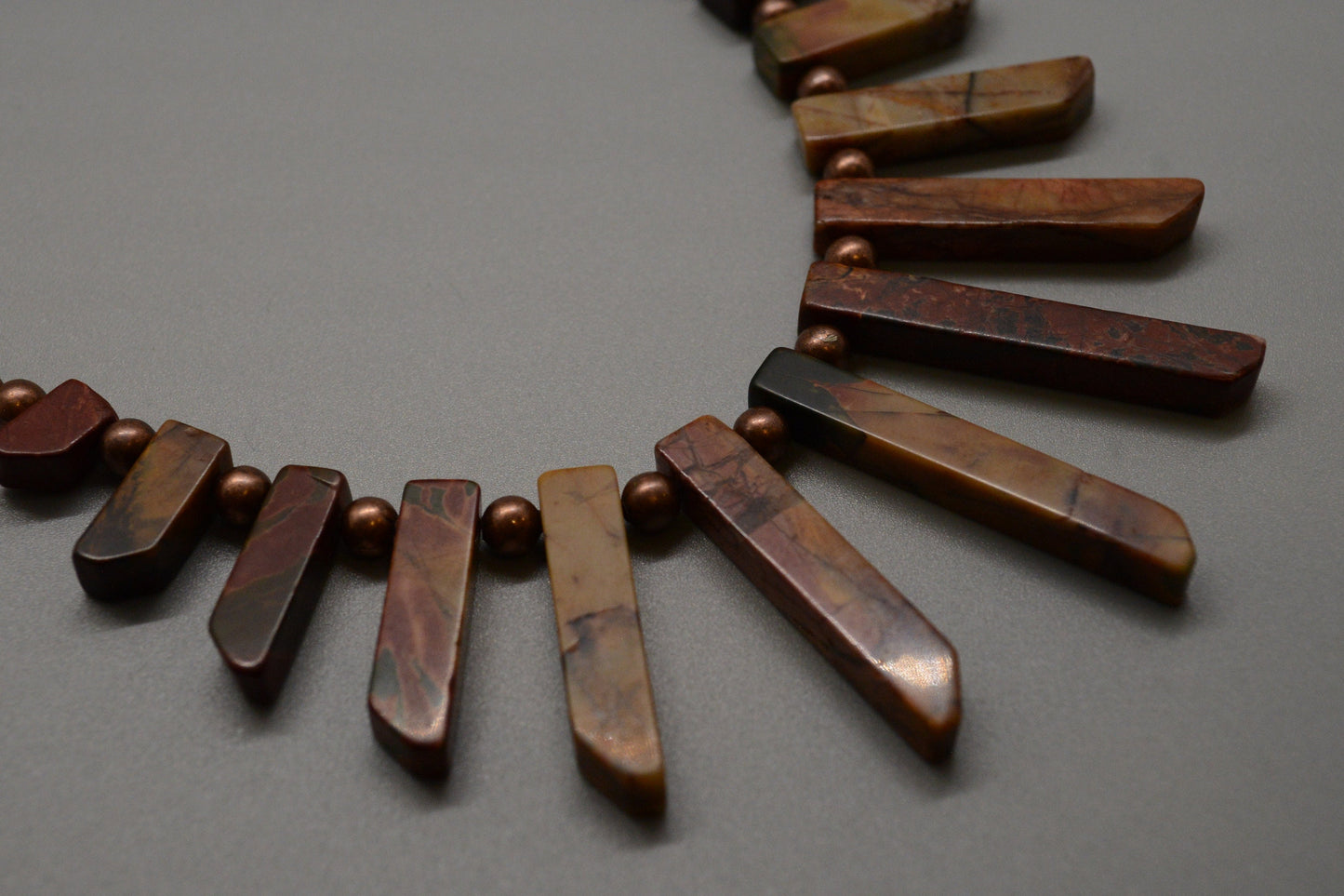 Copper and Jasper Collar Necklace, RBG Necklace, Made in Maine