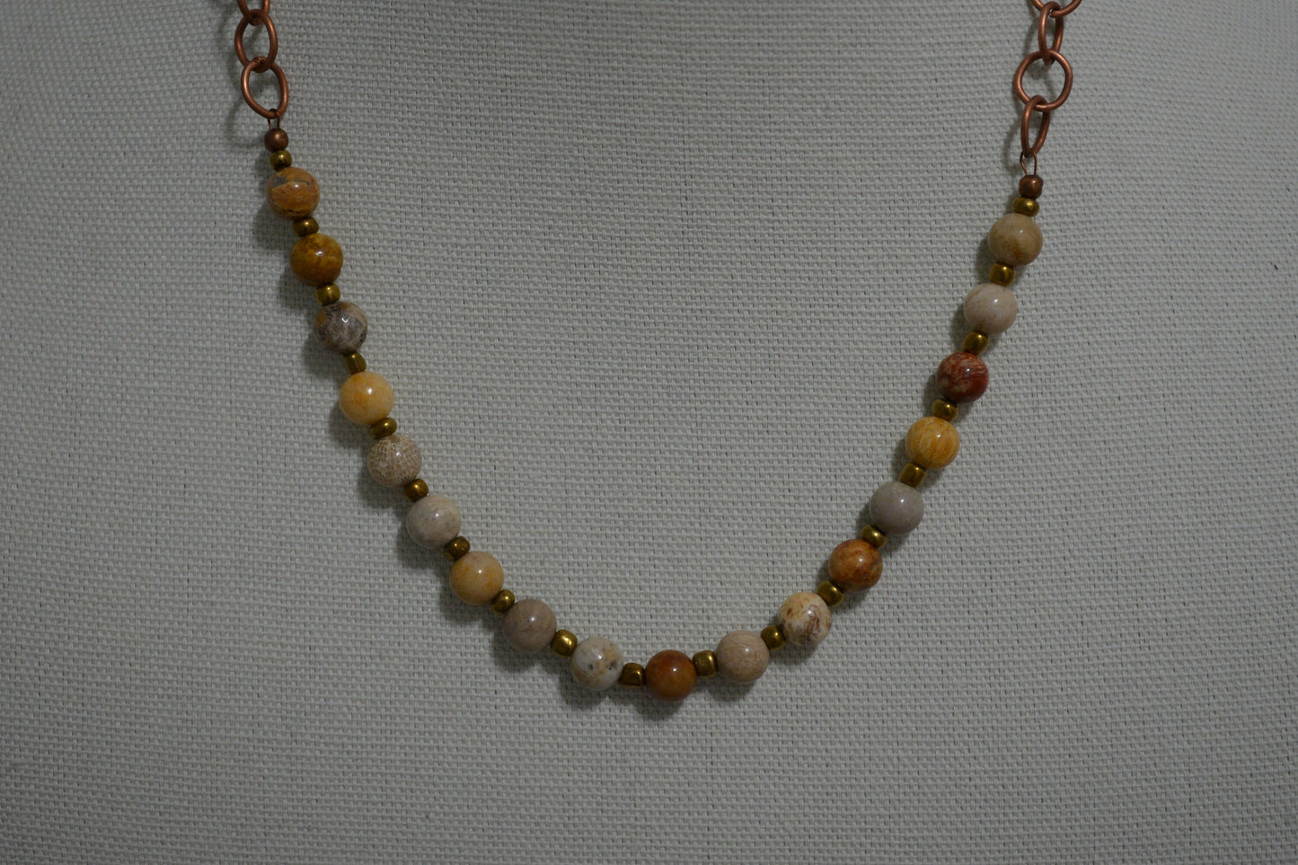 Copper and Jasper Collar Necklace, Made in Maine