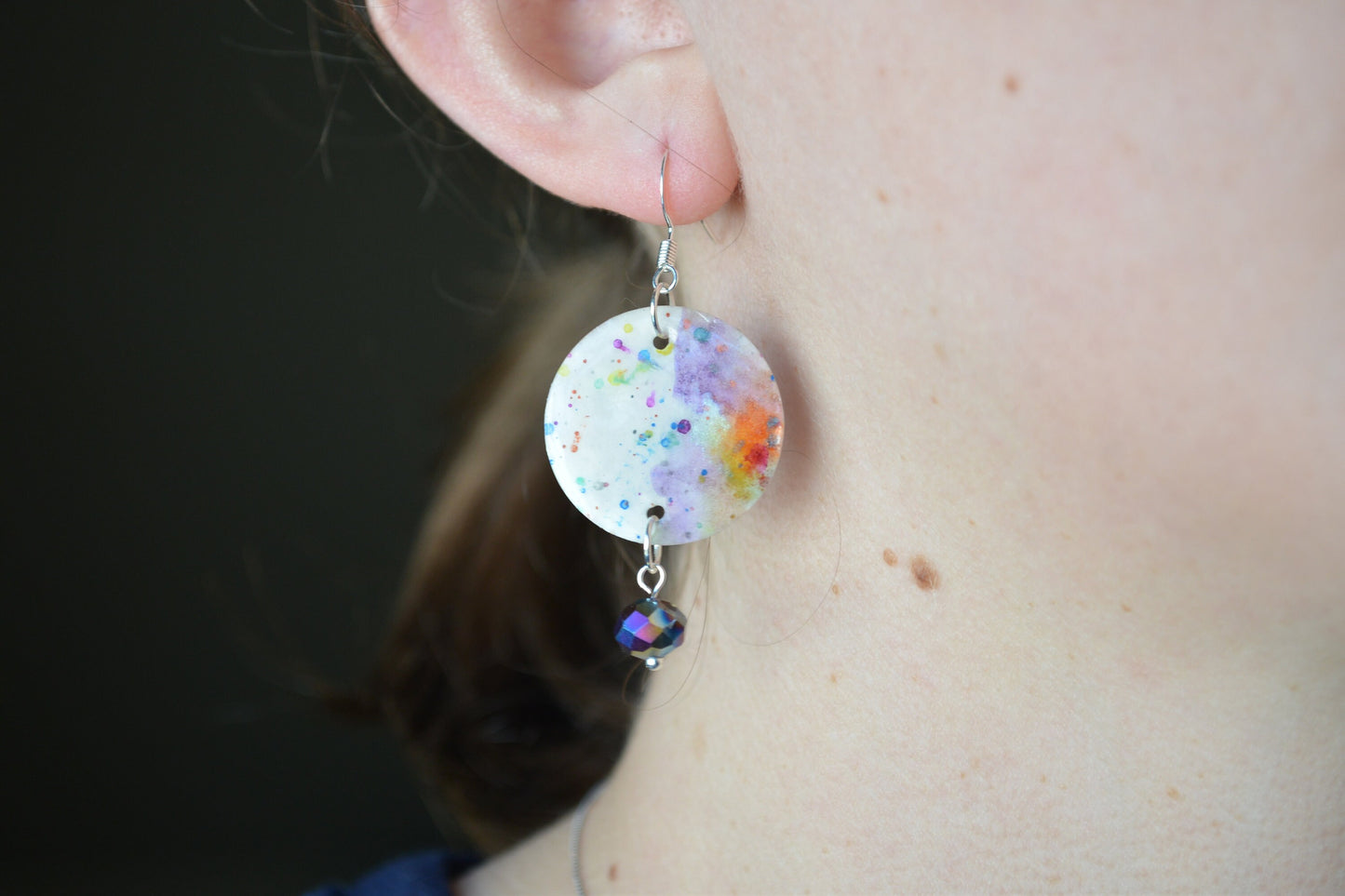 Confetti Crystal Earrings, Watercolor Earings, Made in Maine, Inspired by Maine.