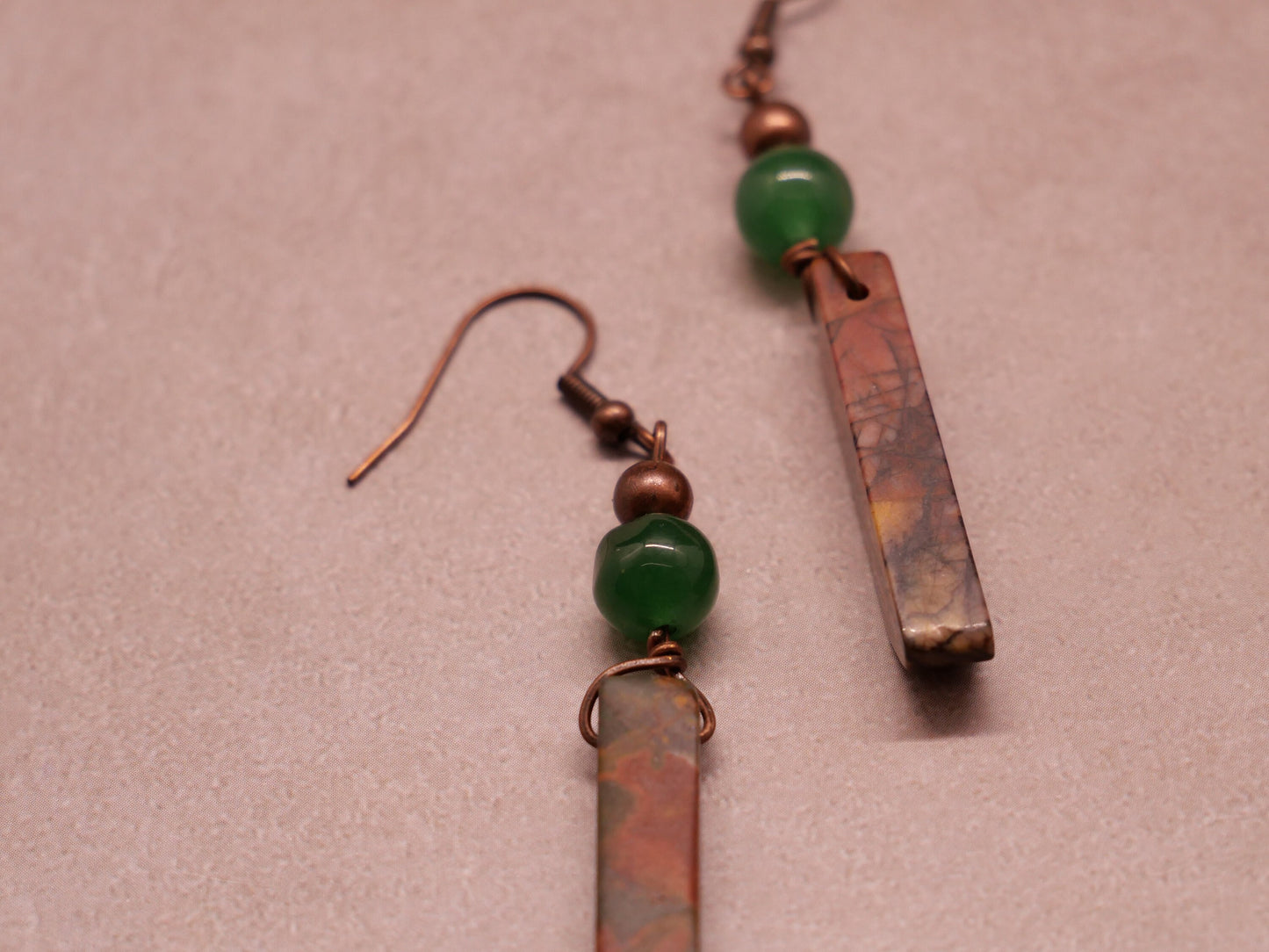 Jasper Danger with Jade accent bead, Inspired by Maine, Made in Maine