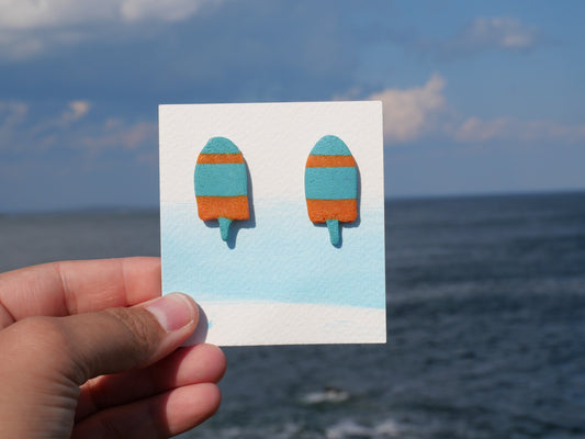 Lobster Buoy Stud Earrings, Buoy Polyclay Earrings, Inspired by Maine, Made in Maine