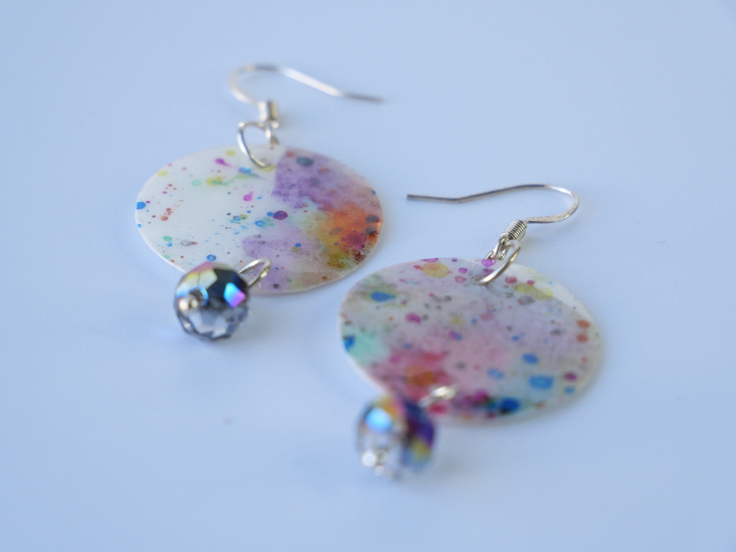 Confetti Crystal Earrings, Watercolor Earings, Made in Maine, Inspired by Maine.