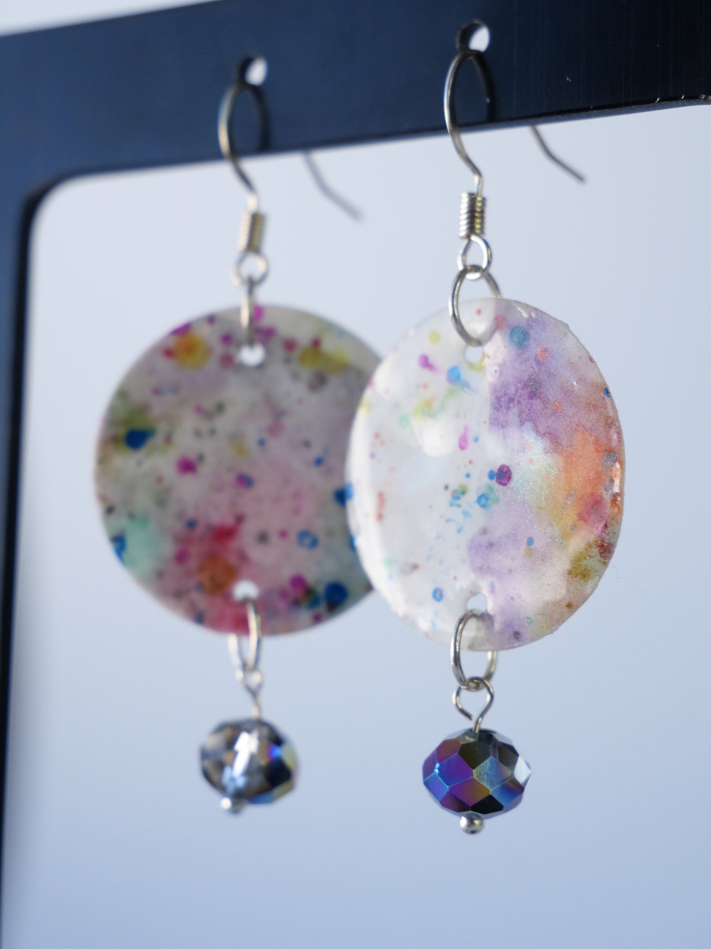 Confetti Crystal Earrings, Watercolor Earings, Made in Maine, Inspired by Maine.