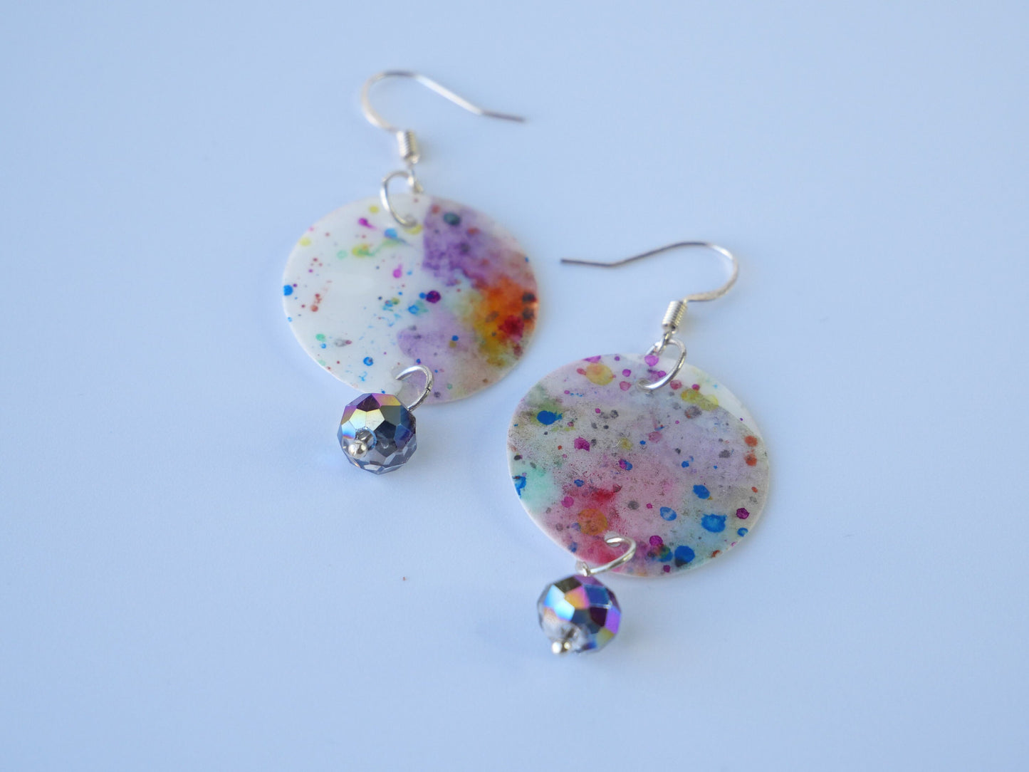 Confetti Crystal Earrings, Watercolor Earings, Made in Maine, Inspired by Maine.