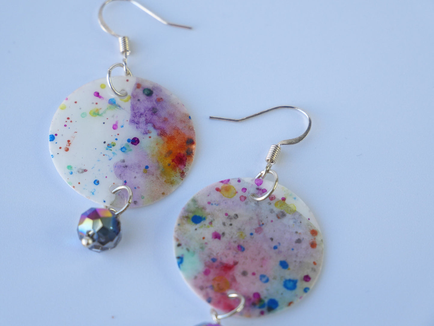 Confetti Crystal Earrings, Watercolor Earings, Made in Maine, Inspired by Maine.