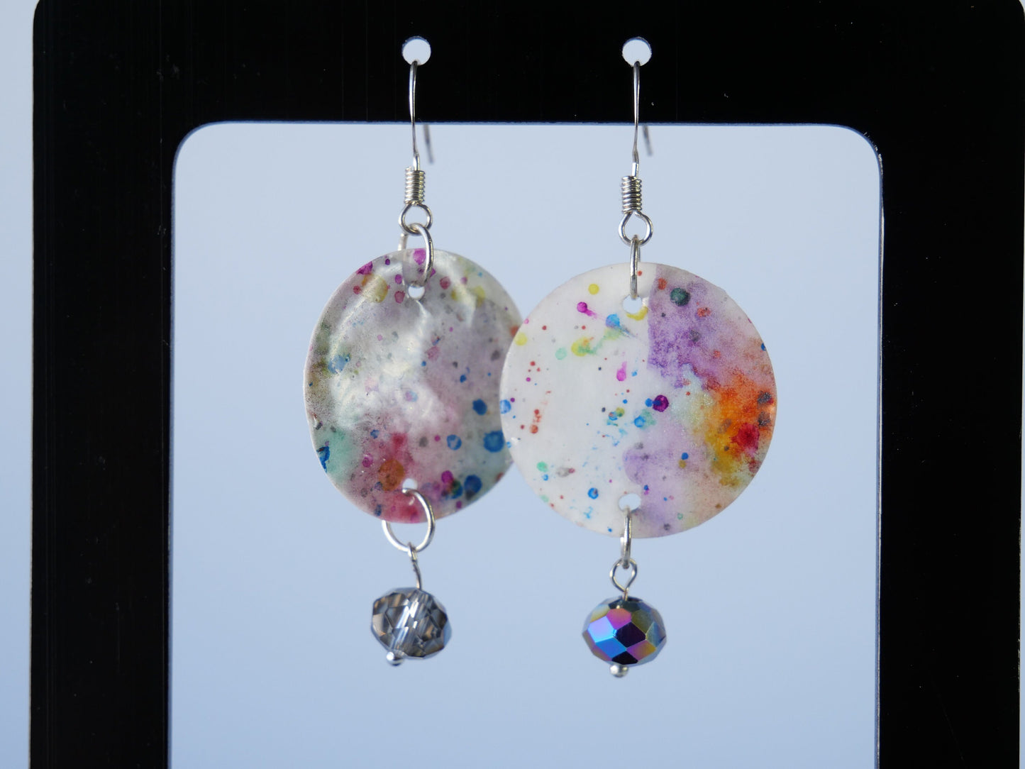 Confetti Crystal Earrings, Watercolor Earings, Made in Maine, Inspired by Maine.