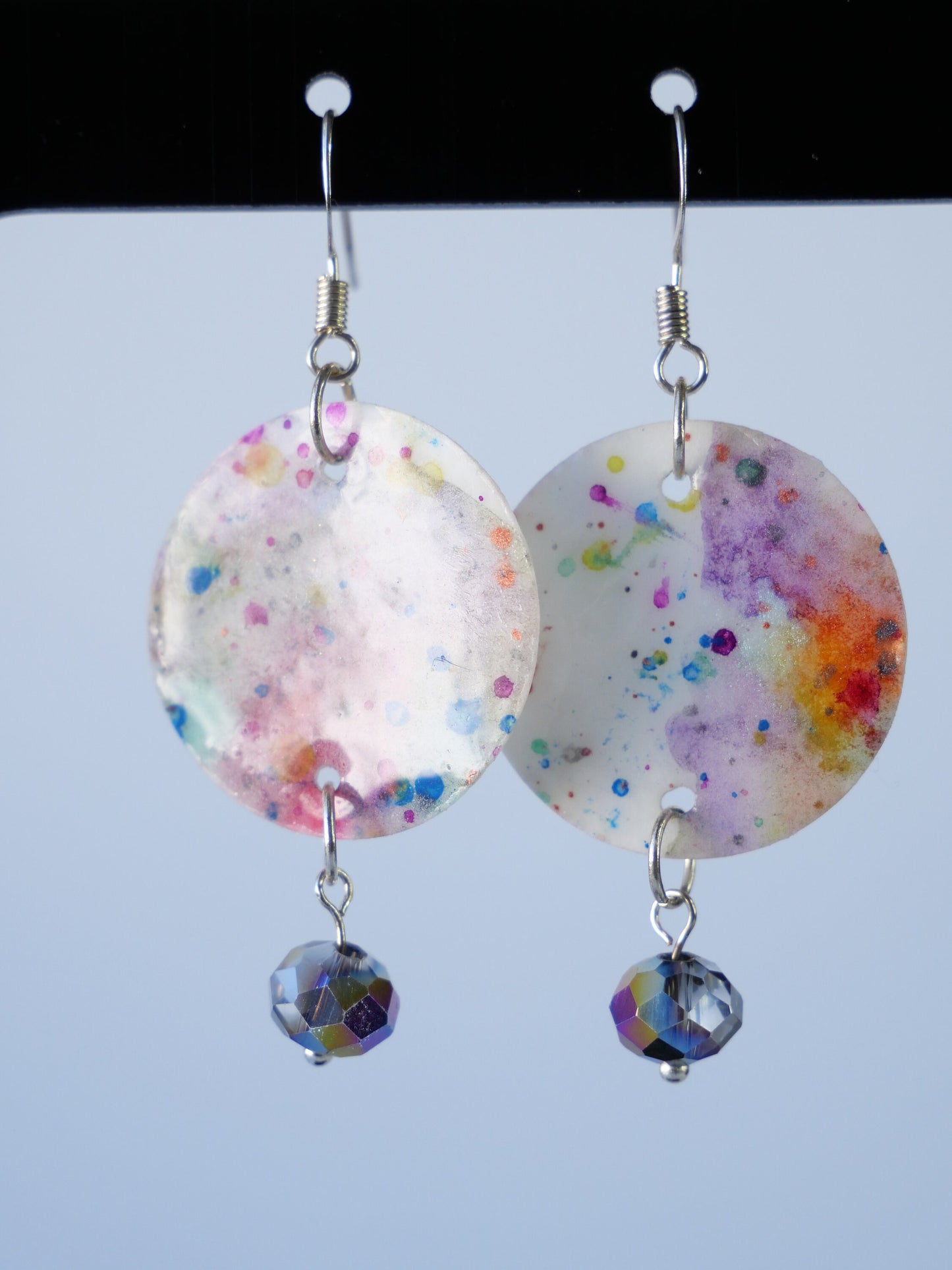 Confetti Crystal Earrings, Watercolor Earings, Made in Maine, Inspired by Maine.
