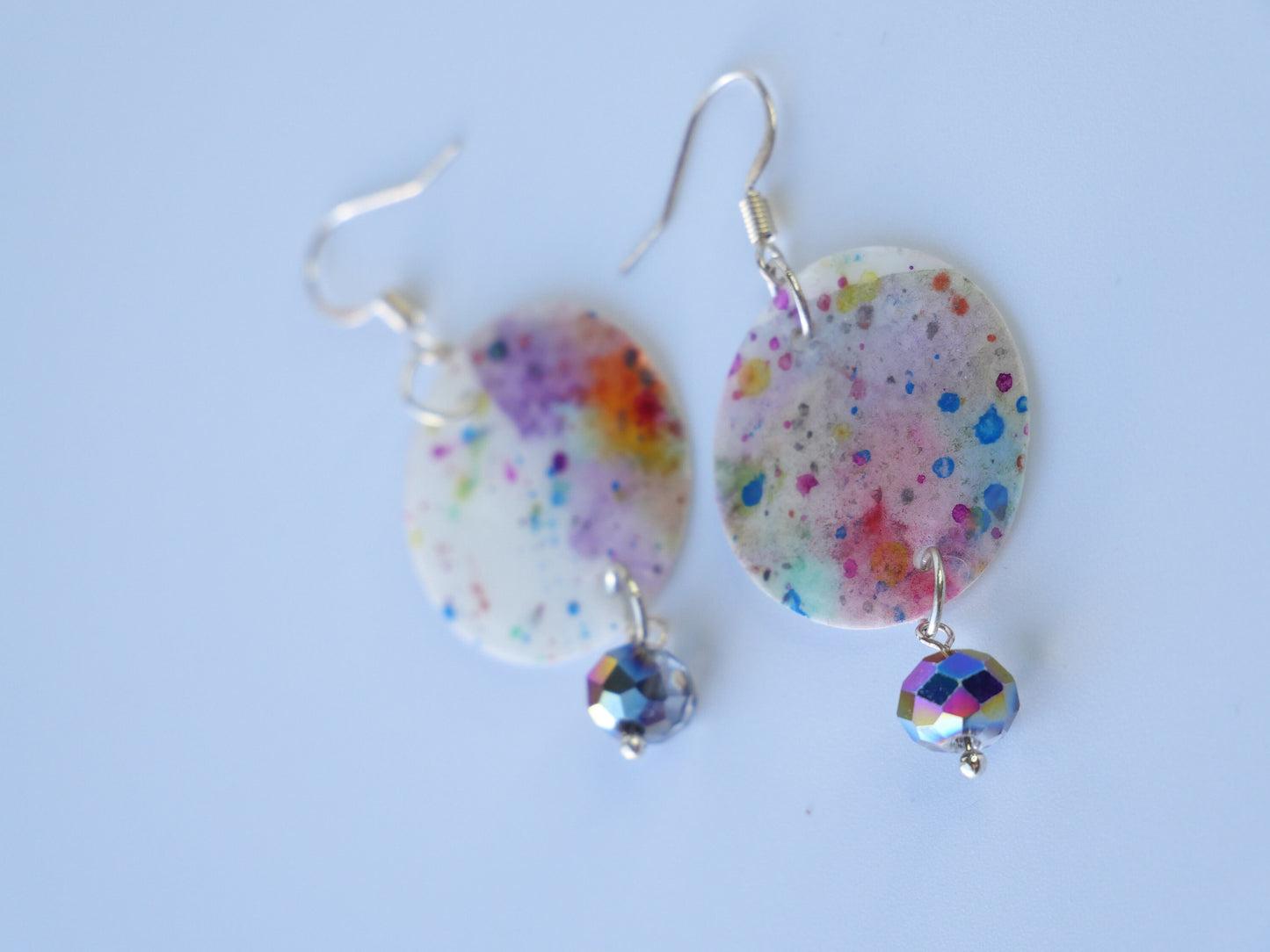 Confetti Crystal Earrings, Watercolor Earings, Made in Maine, Inspired by Maine.