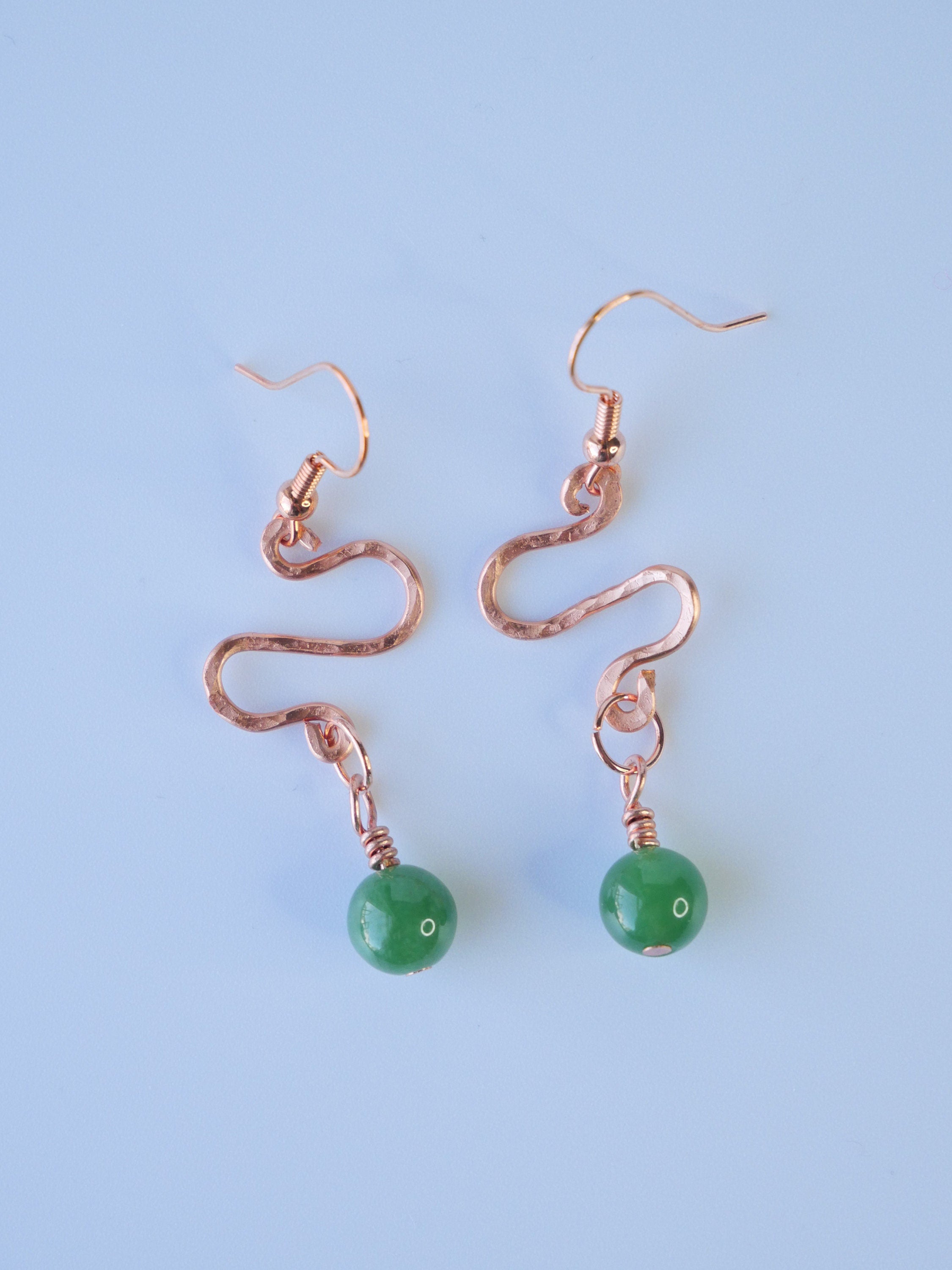 Jade clearance bead earrings